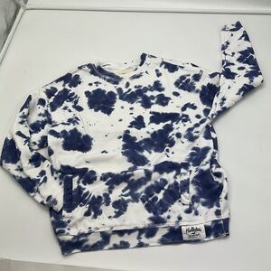 Hollister New white and Navy Tiedye Sweatshirt